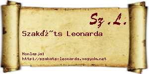 Szakáts Leonarda névjegykártya